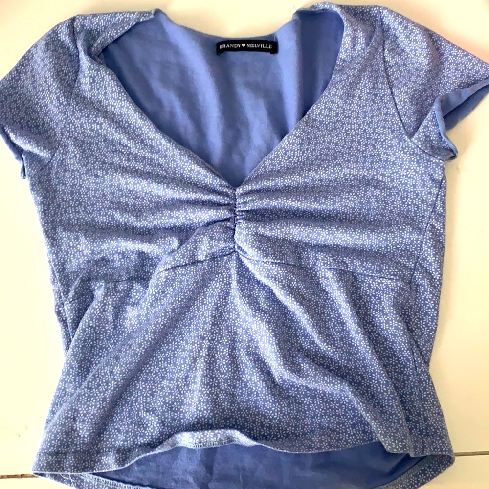 Blue brandy shirt with flowers